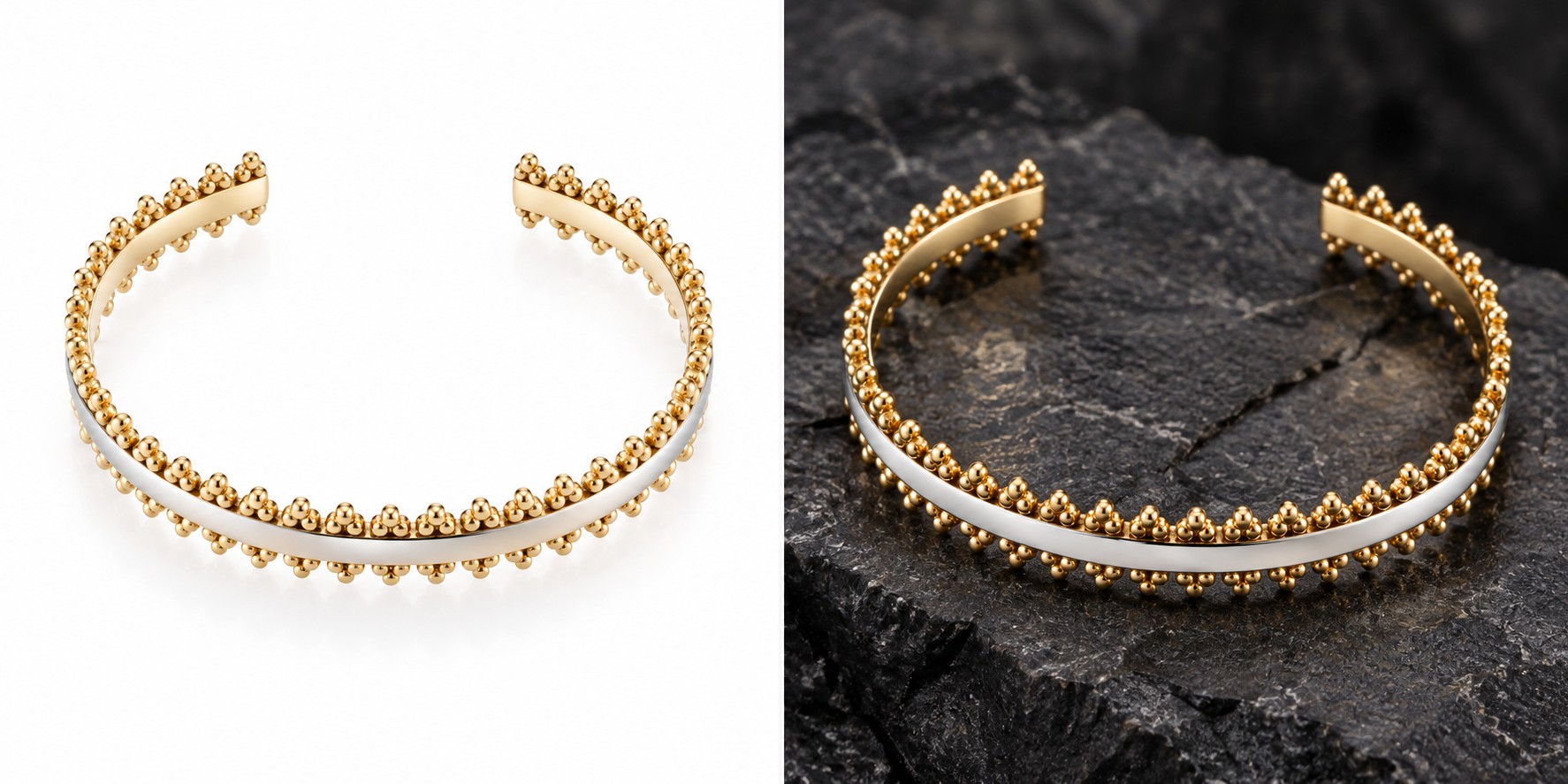 Beaded Edge Cuff — AI design preview