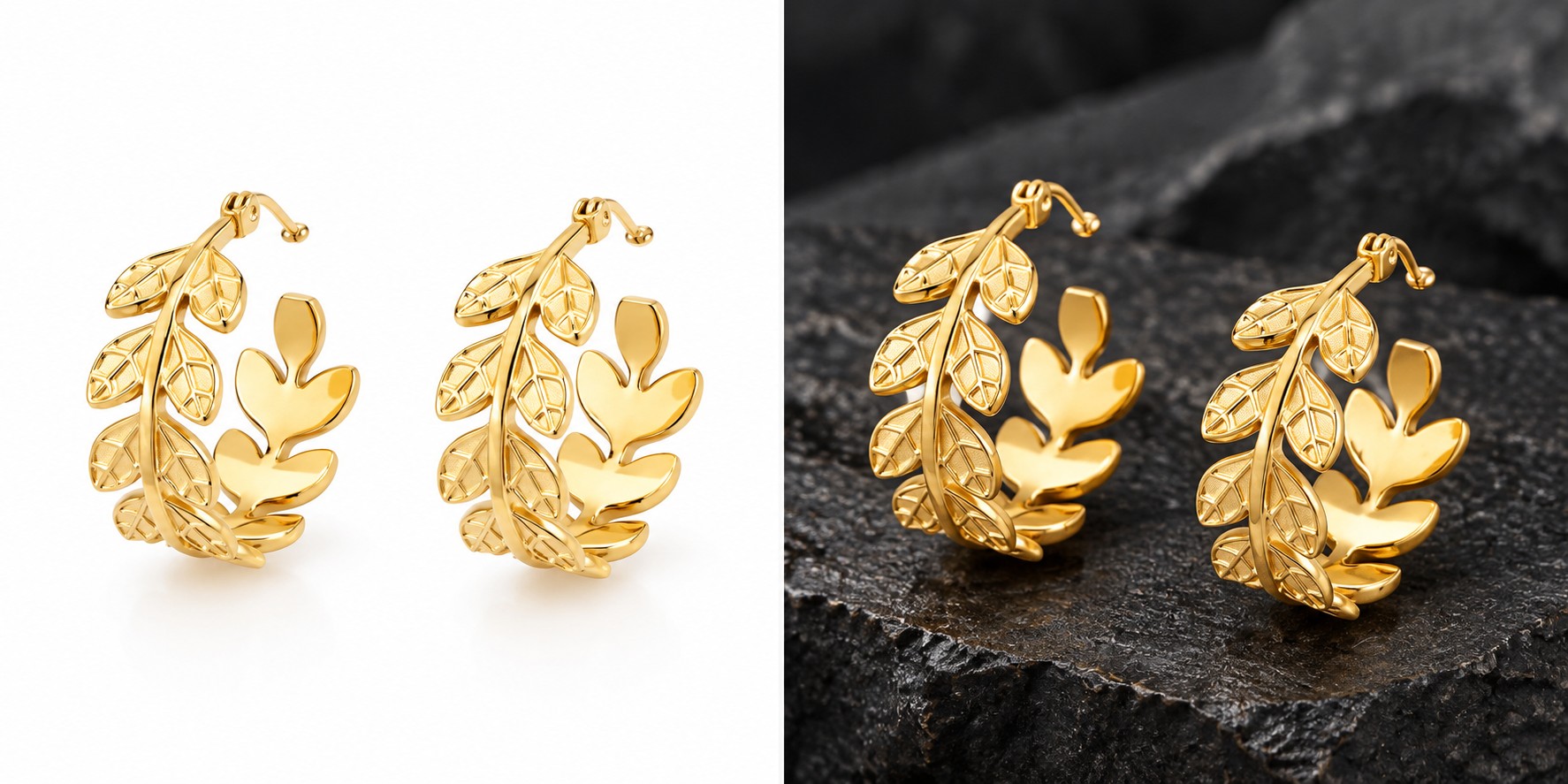 Laurel Leaf Earrings — AI visualization