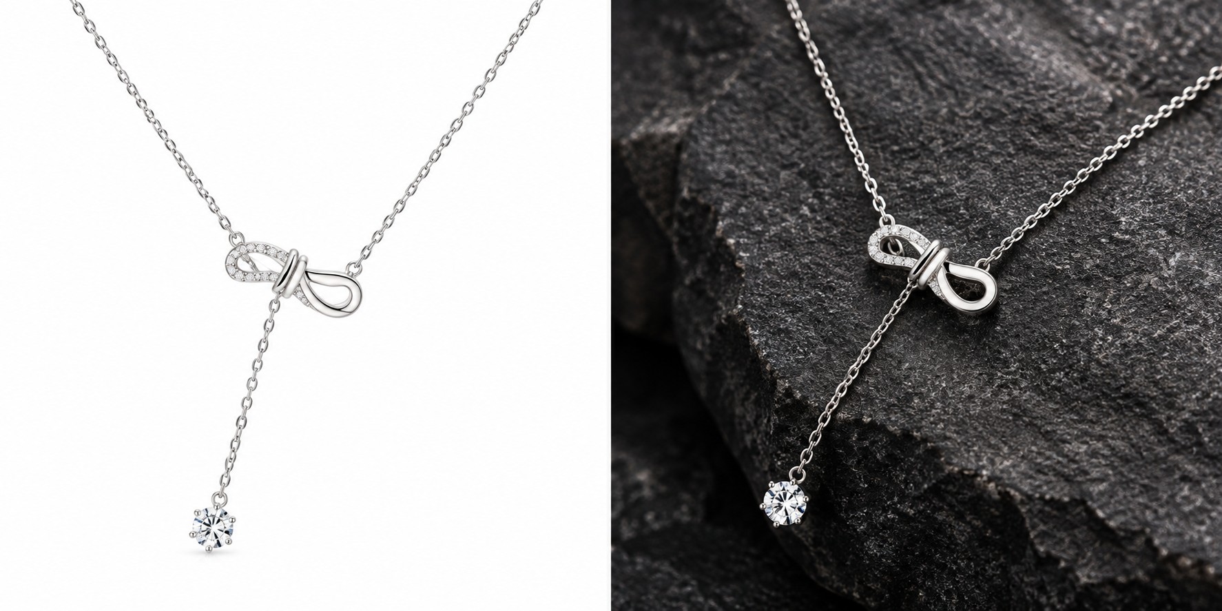 Bow Drop Necklace — AI design preview