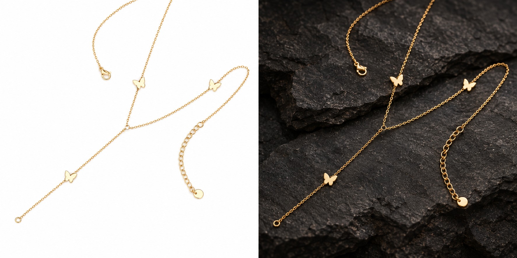 Golden Line Lariat — AI design preview