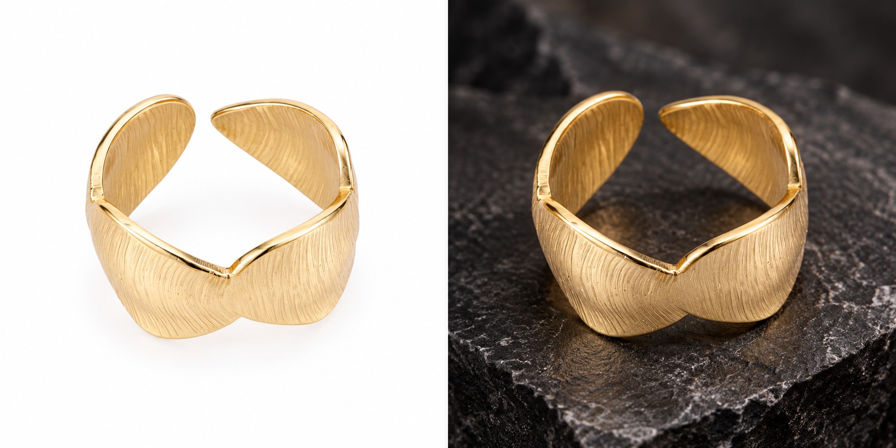 Sculpted Wave Ring — AI design preview