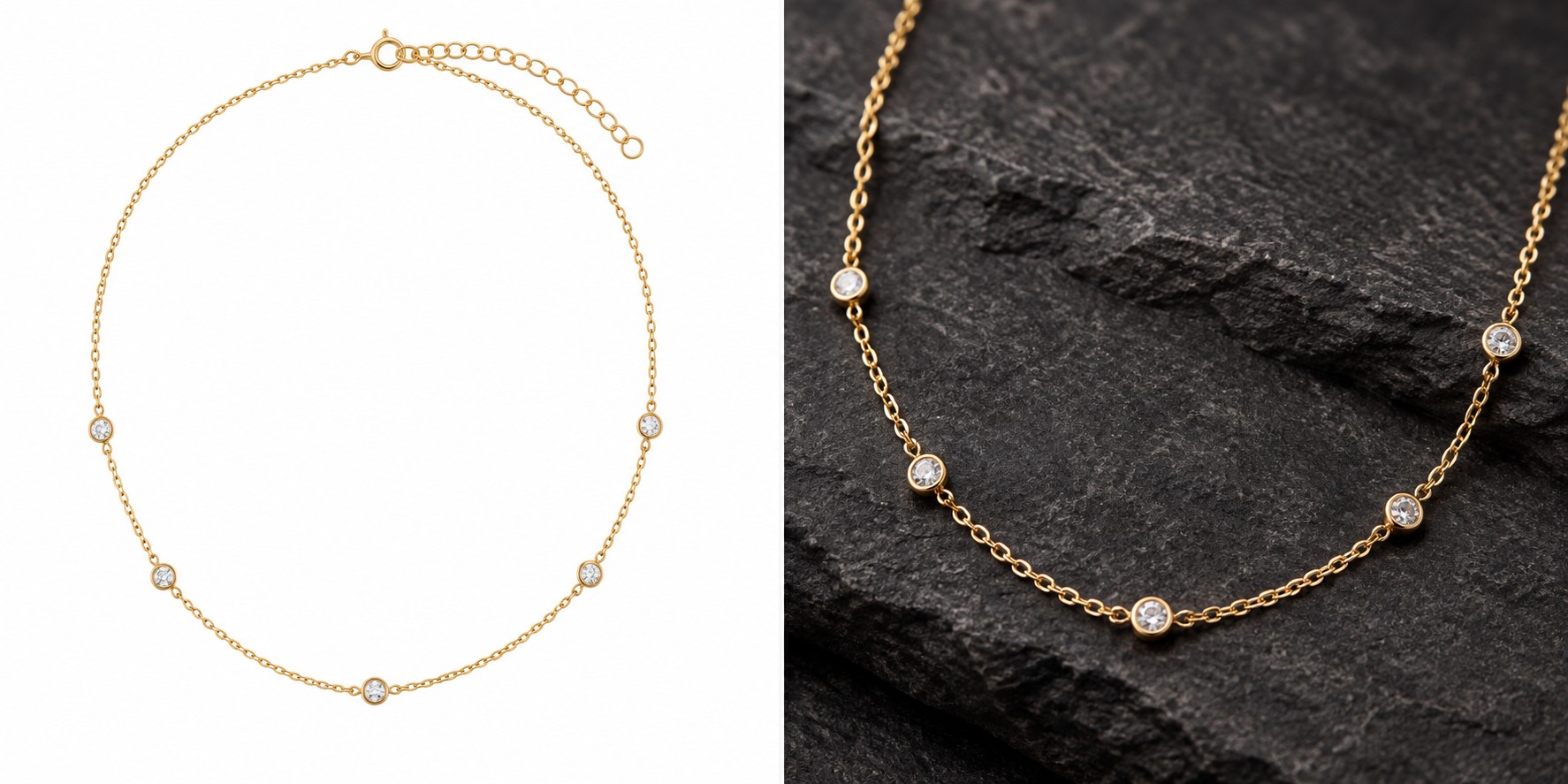 Dainty Sparkle Station Necklace — AI design preview